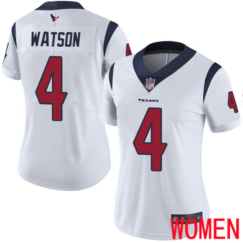Houston Texans Limited White Women Deshaun Watson Road Jersey NFL Football #4 Vapor Untouchable